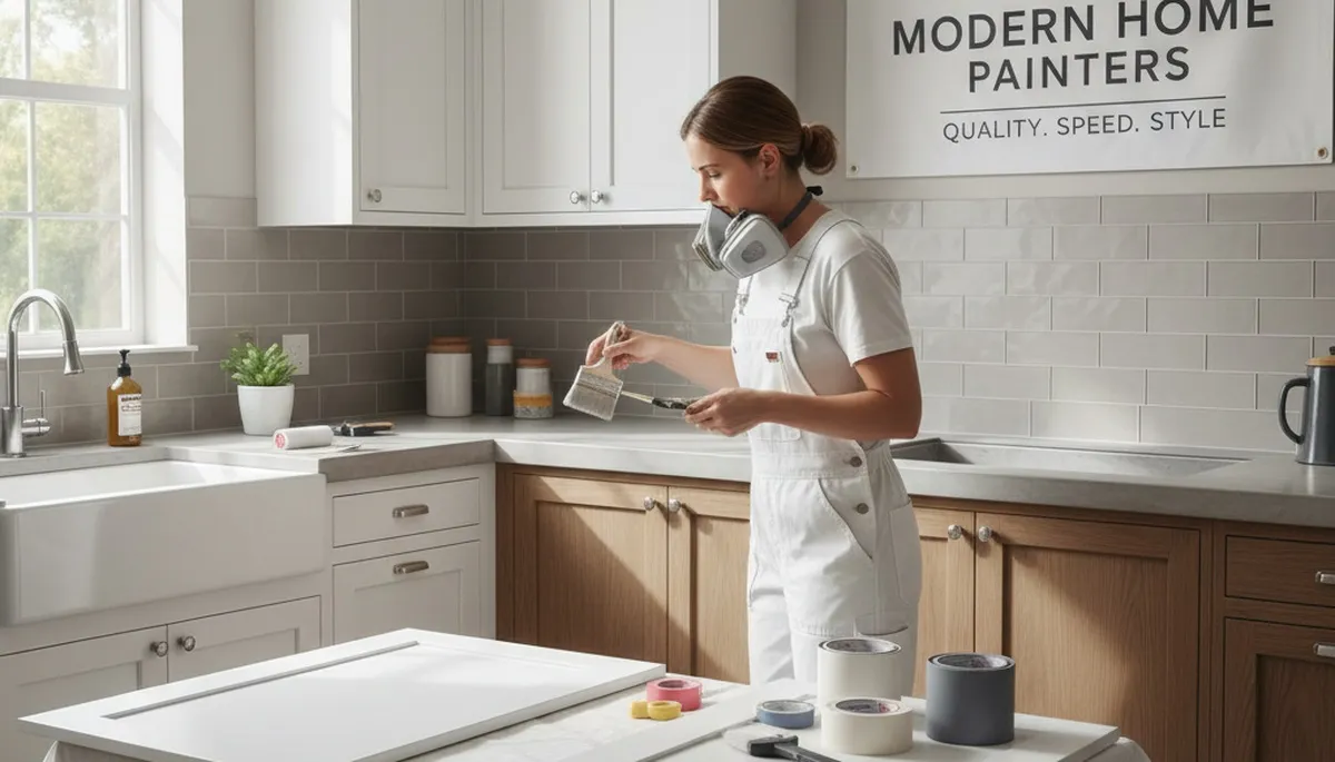 Cabinet painting in Burlington, MA by Burlington Paint Pros for durable kitchen finishes