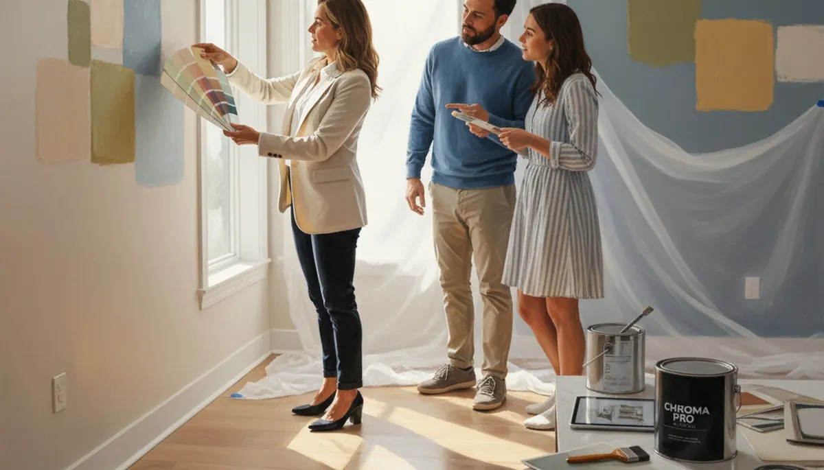 Burlington, MA color consultation for home painting with expert paint swatches and palette selection