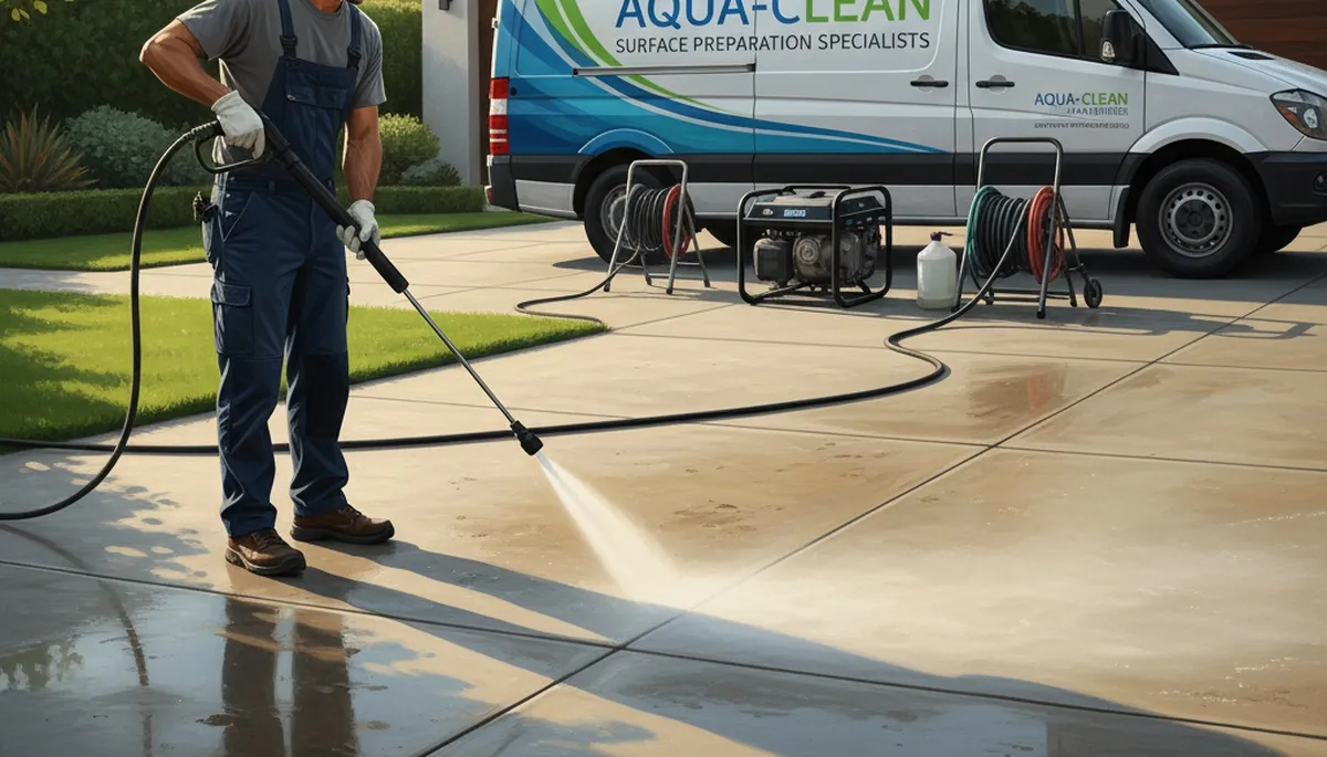 Concrete pressure cleaning service in Burlington, MA for driveways, walkways, and patios