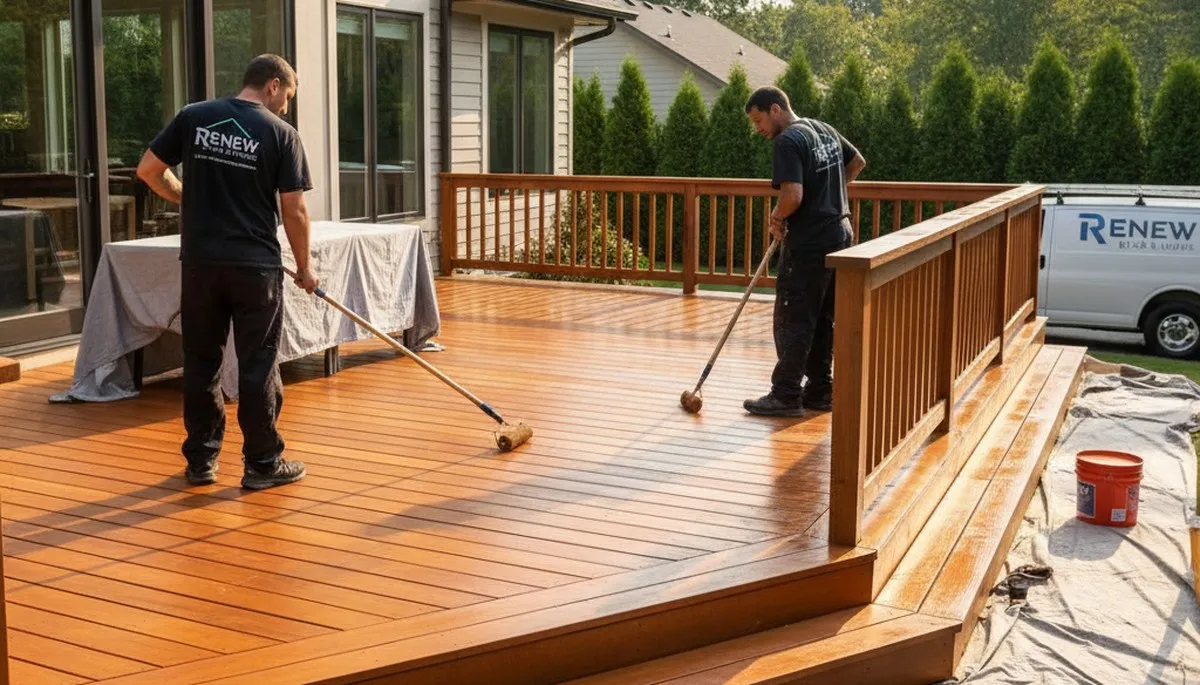 Professional deck painting in Burlington, MA for durable, weather-resistant outdoor wood protection