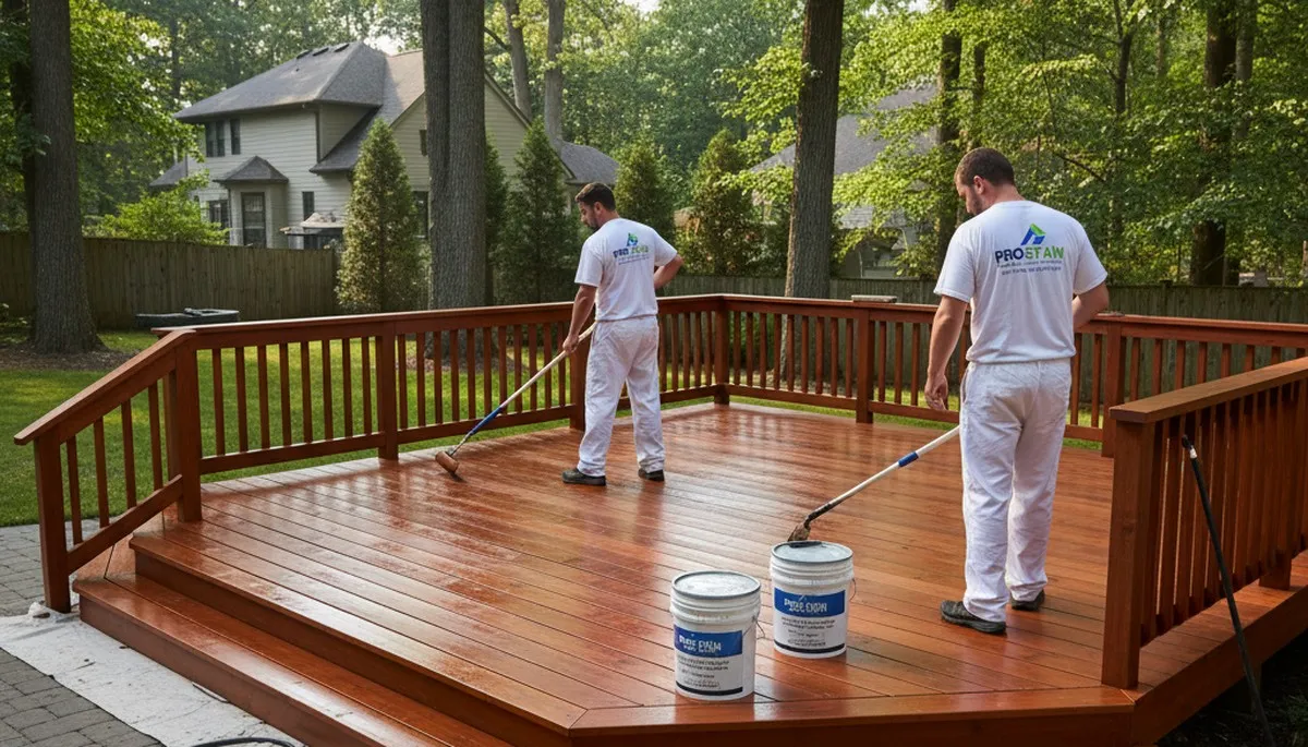 Deck staining service in Burlington, MA for weatherproof wood deck protection