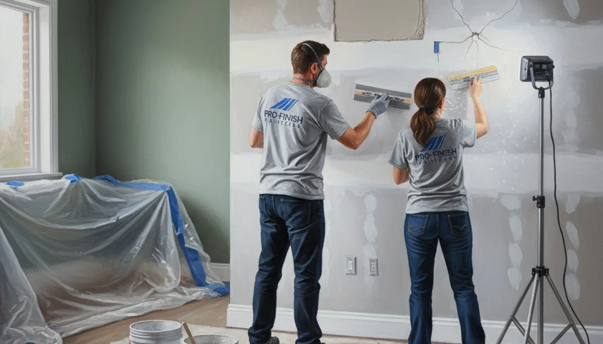 Drywall repair in Burlington, MA by Burlington Paint Pros for cracks, holes, and water damage