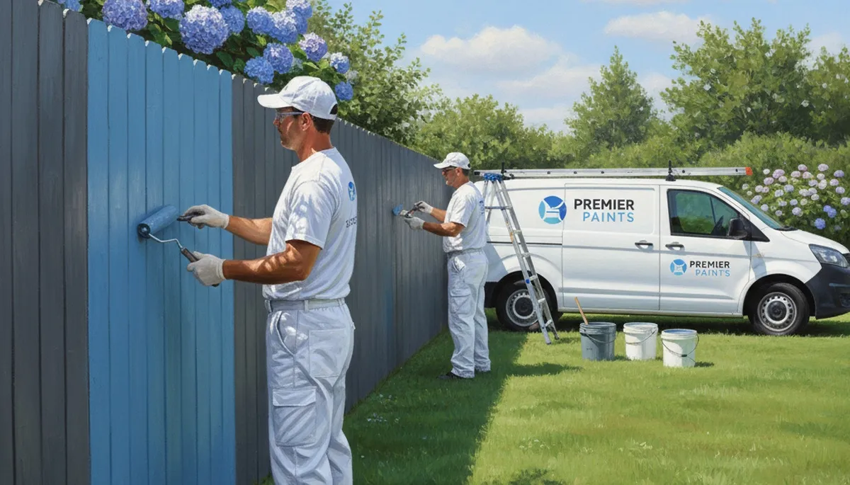 Fence painting in Burlington, MA by Burlington Paint Pros for weather protection and curb appeal