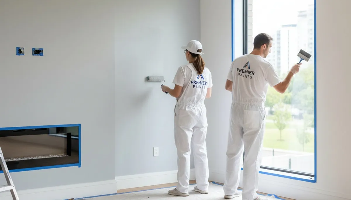 Burlington, MA interior house painting service for walls and trim by Burlington Paint Pros