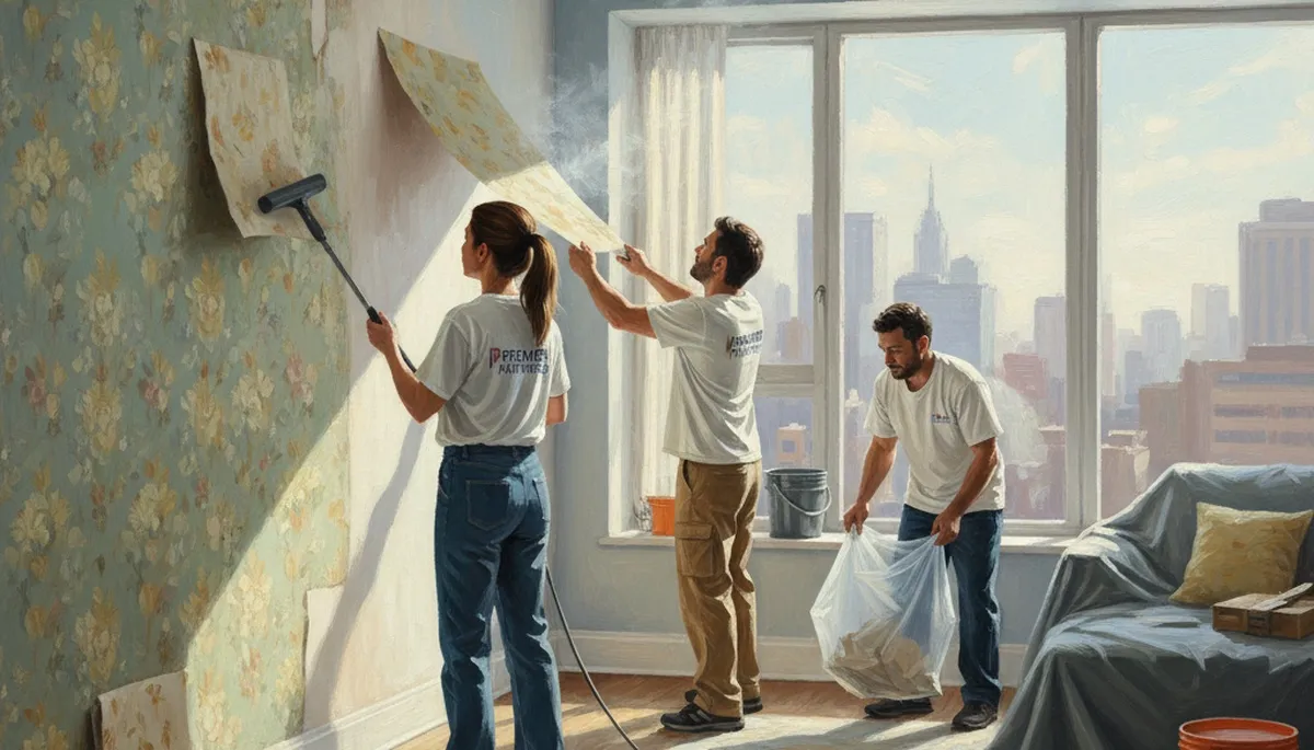 Professional wallpaper removal service in Burlington, MA for clean, careful wall prep