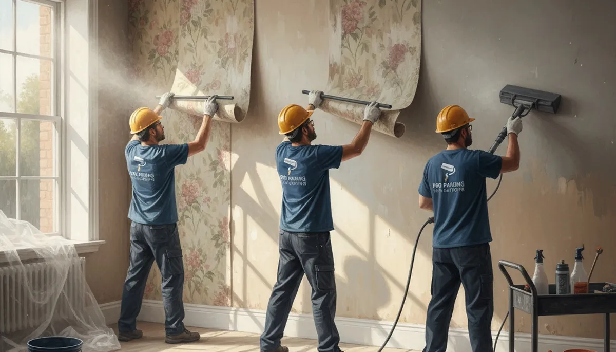 Wallpaper removal service in Burlington, MA by Burlington Paint Pros