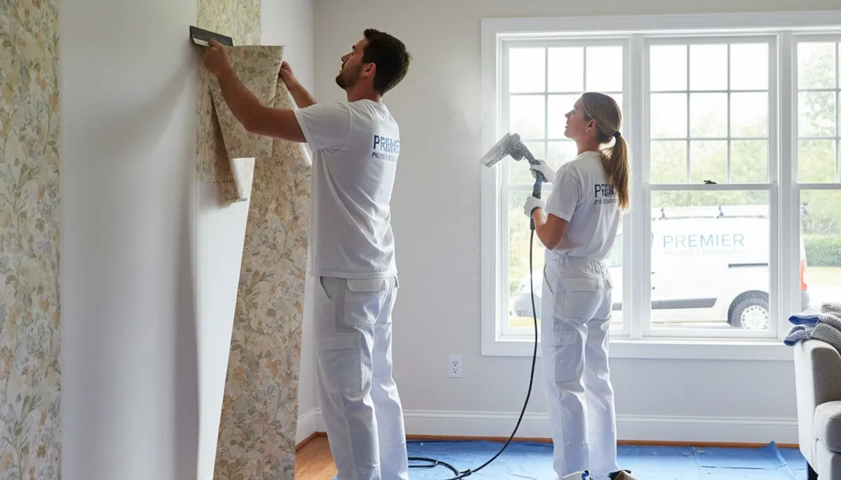 Professional wallpaper removal service in Burlington, MA for a painting business
